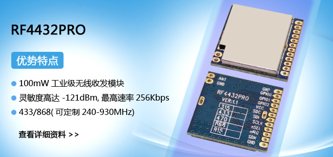 工业级无线模块 RF4432PRO