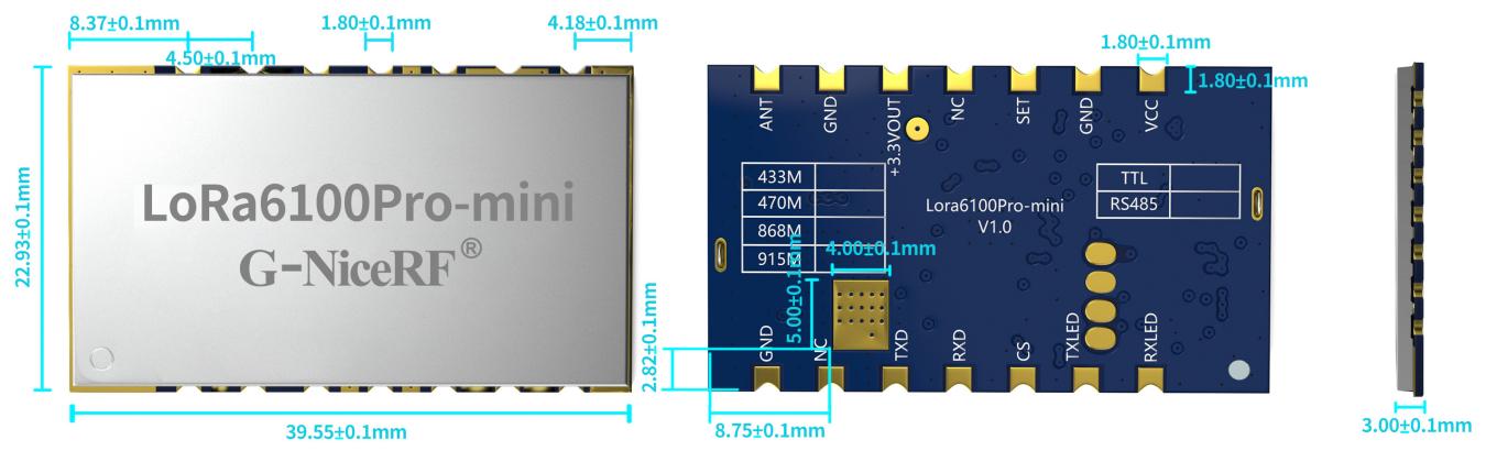 lora6100-mini模块尺寸