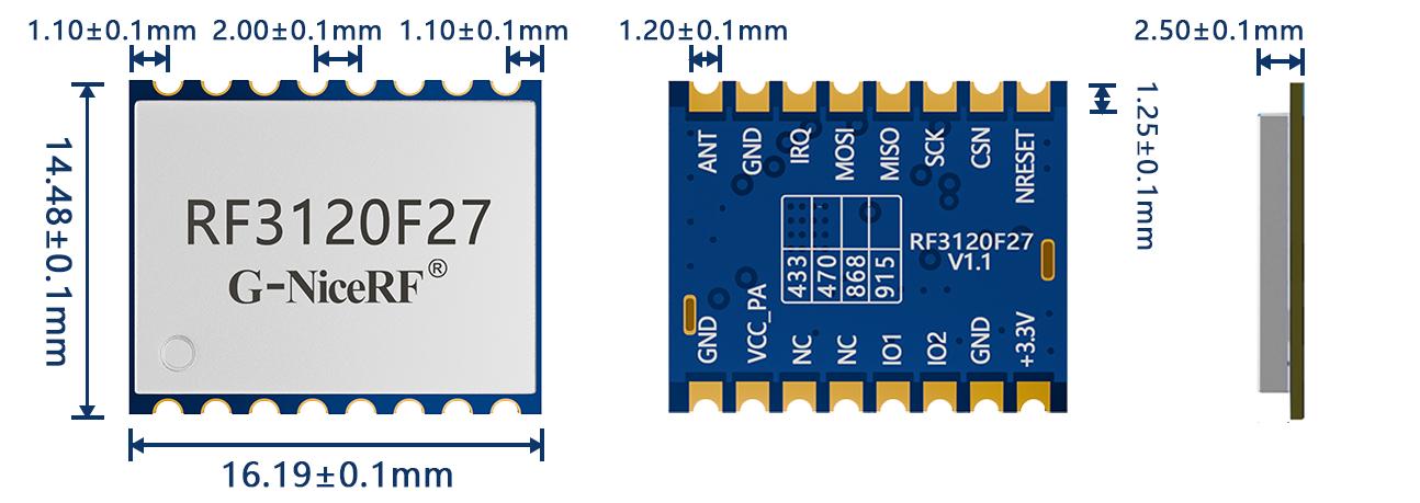 RF3120F27通信模块机械尺寸