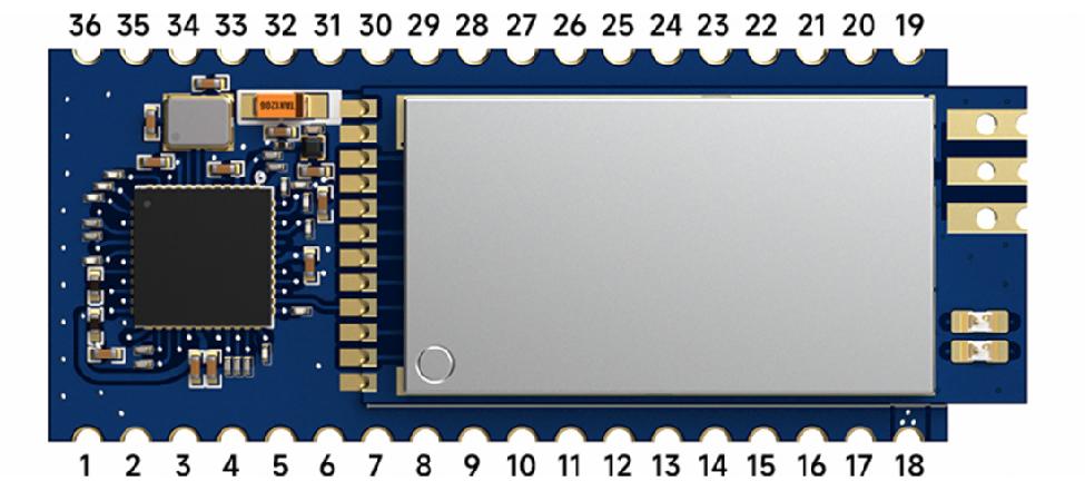 UWB650模块引脚编号（顶视图）
