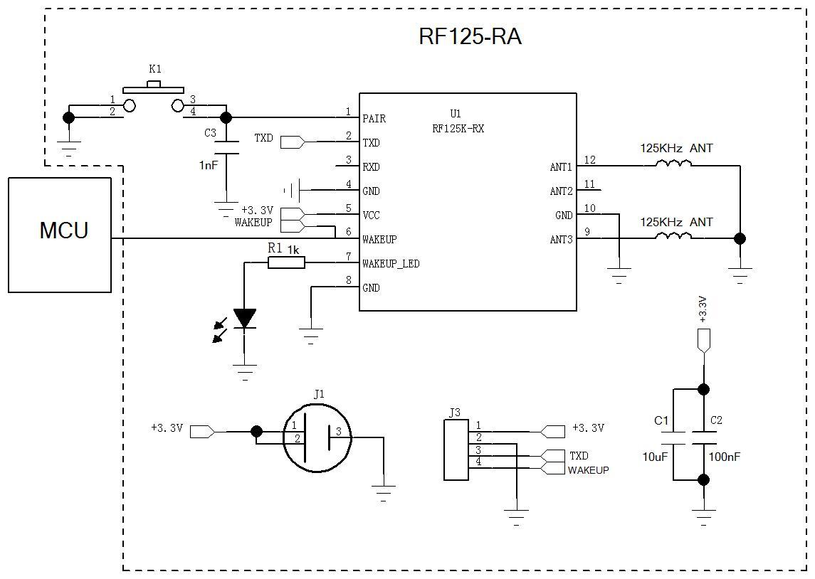 RF125-RX模块典型应用参考电路图