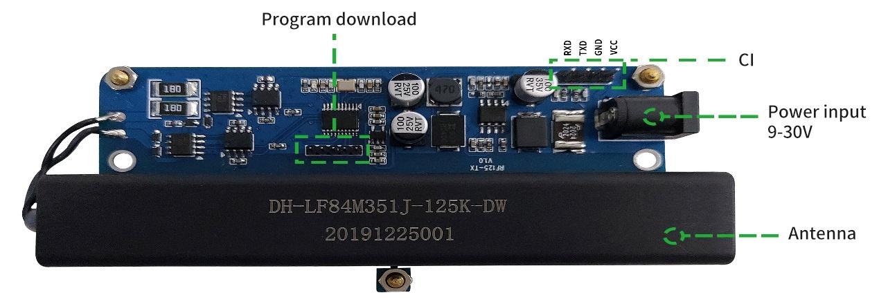 RF125-TX发射模块实物图及接口说明