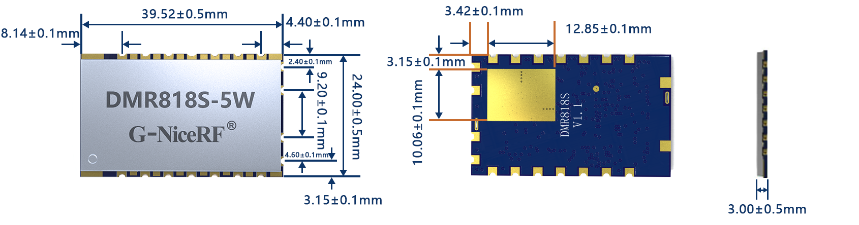 DMR818S-5W模块尺寸