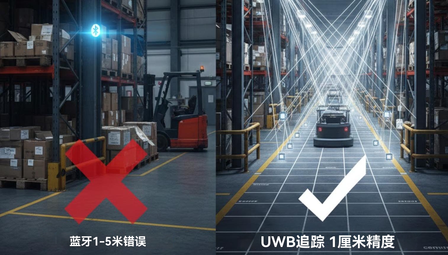 仓库中的 UWB 追踪与蓝牙