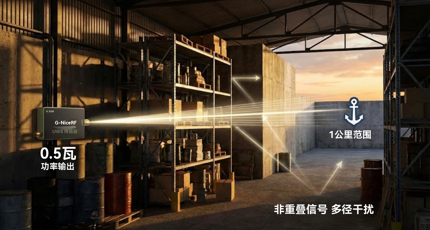 UWB 模块关键组件（如 DW3000 芯片）的宏观视图