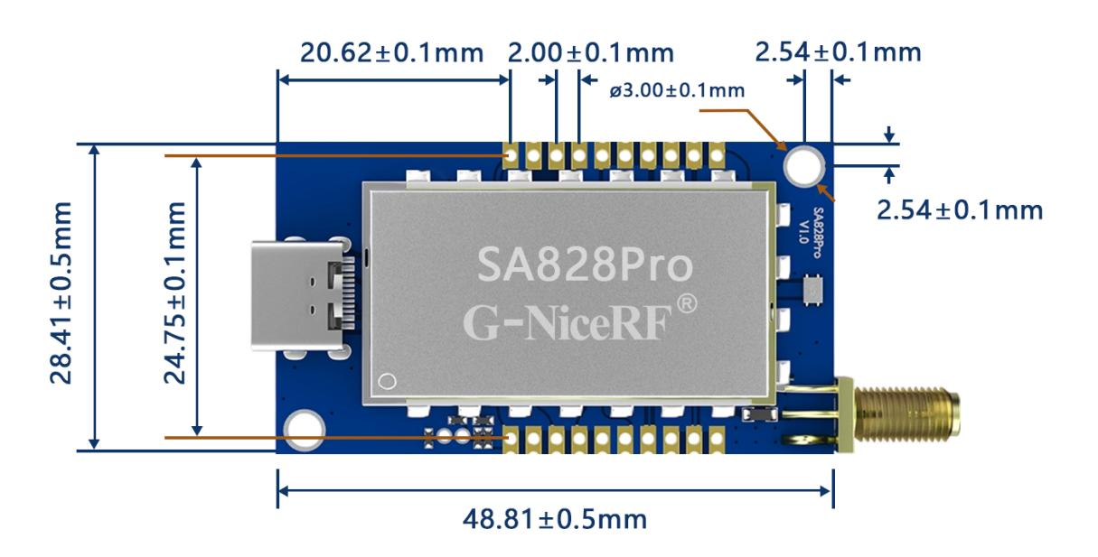 SA828PRO机械尺寸