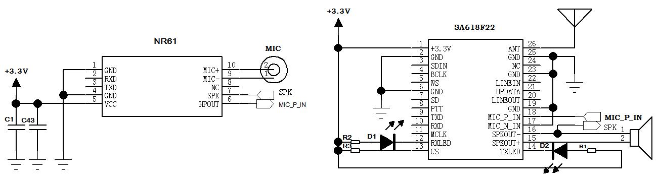 配合我司SA618F22接线电路图