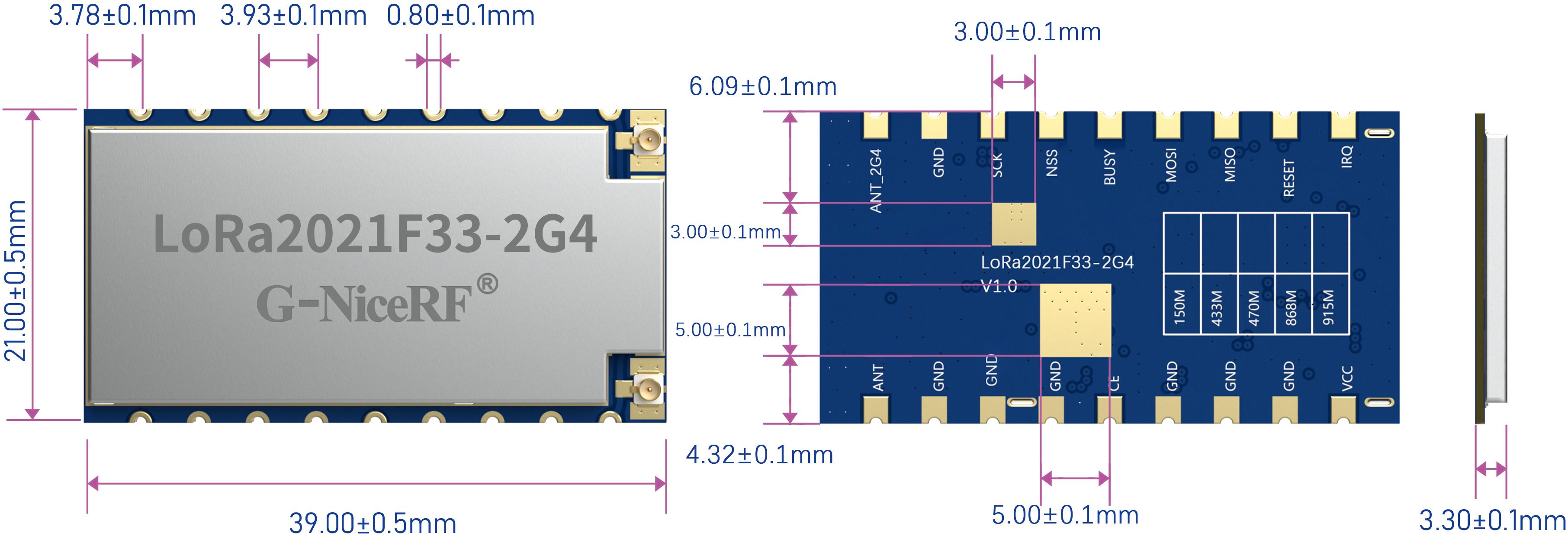 LoRa2021F33-2G4尺寸图