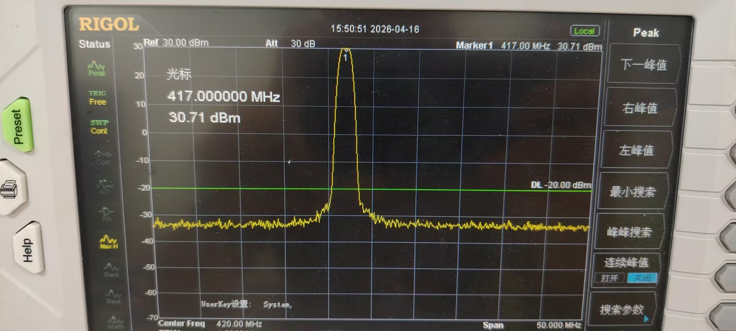 模块U段功率测试